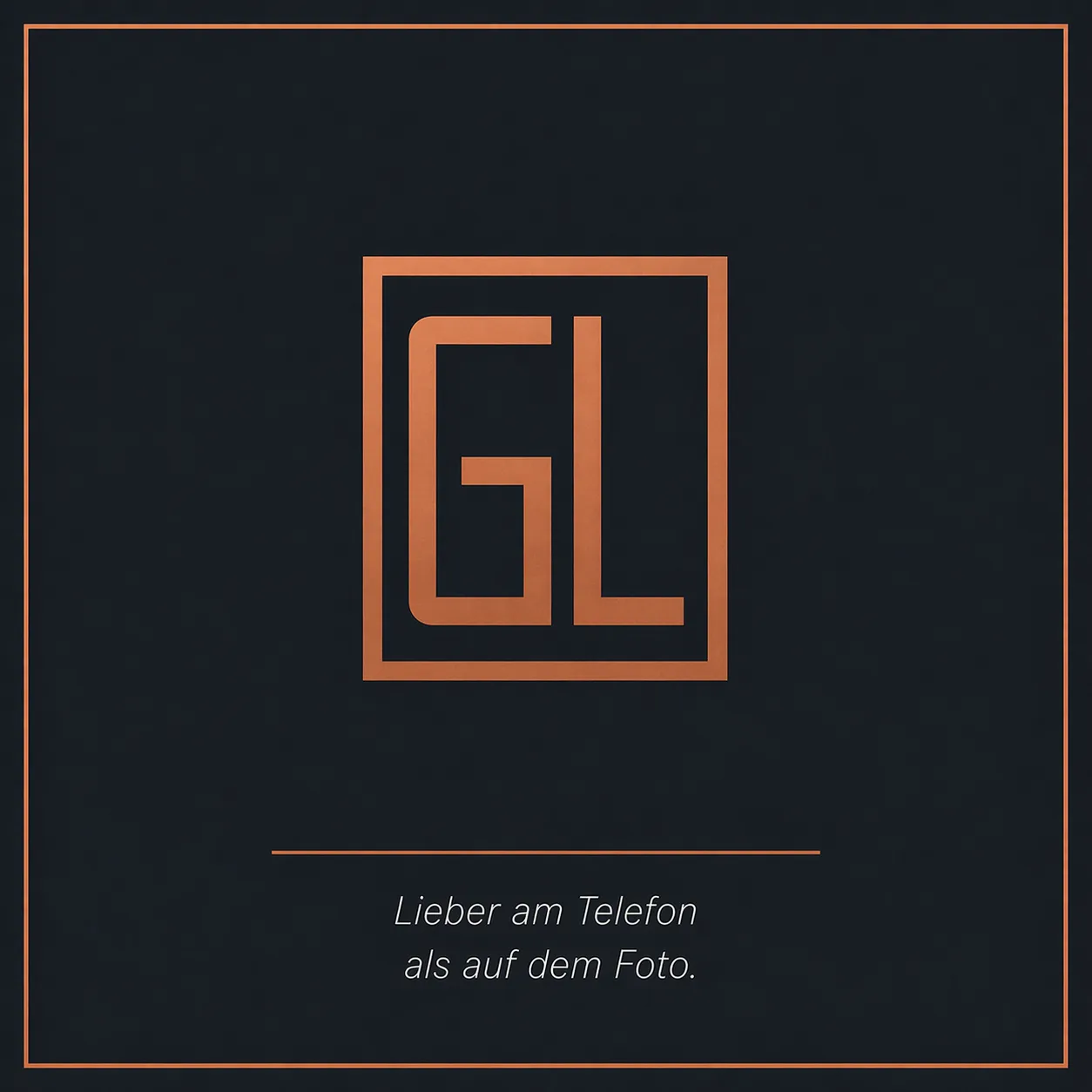Monogramm GL für Gordon Lichtner — Lieber am Telefon als auf dem Foto